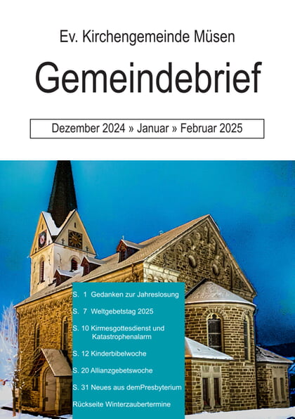 Gemeindebrief Dezember 2024 bis Februar 2025