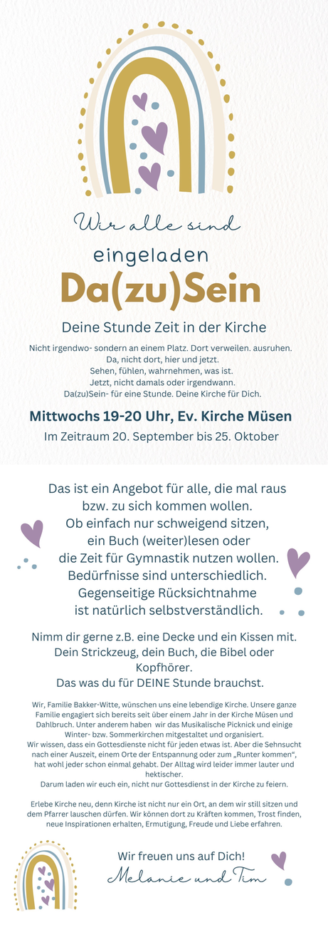 Wir alle sind eingeladen Da(zu)Sein